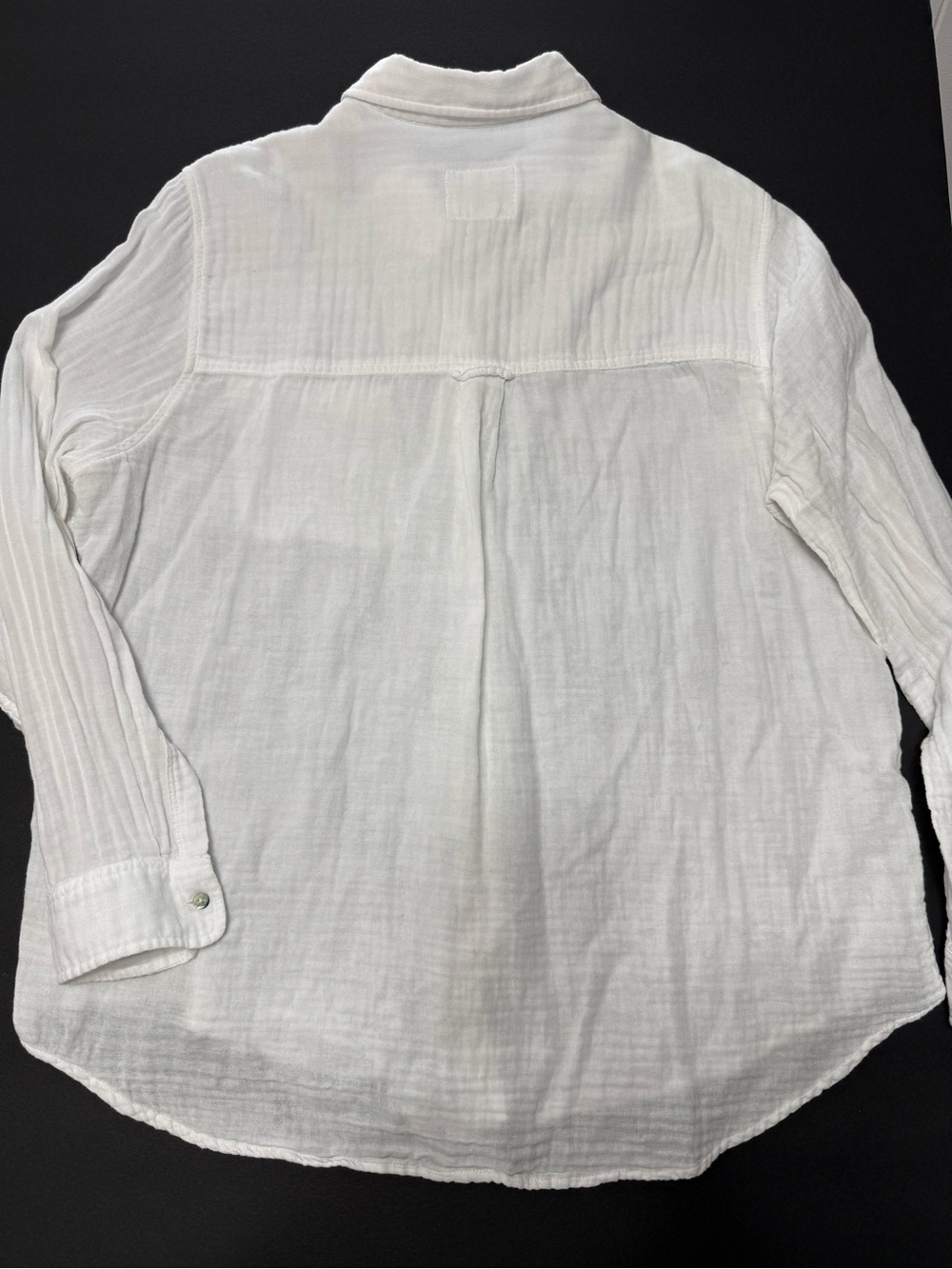 Rails Ellis White Gauze Cotton Button Front Shirt XL Oversized Long Sleeves Boho - Picture 4 of 12